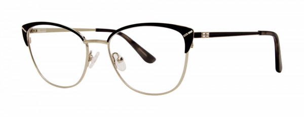 Genevieve CHARM Eyeglasses, Black/Silver