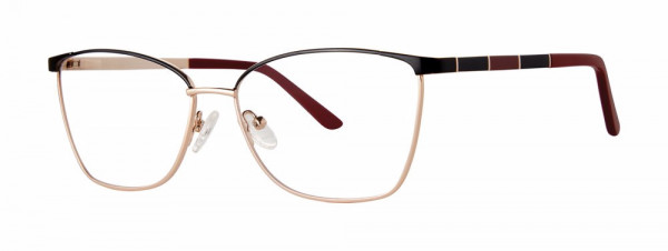 Genevieve COMPASSION Eyeglasses, Matte Black/Gold/Burgundy