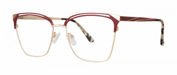 Genevieve FRANCESCA Eyeglasses, Matte Red/Gold