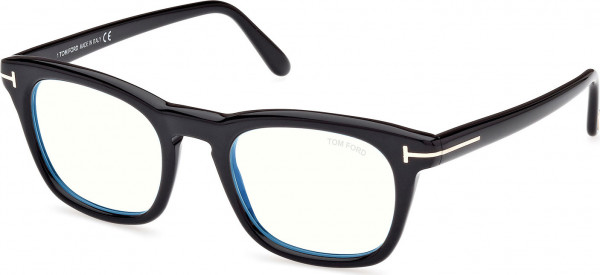 Tom Ford FT5870-F-B Eyeglasses, 001 - Shiny Black / Shiny Black