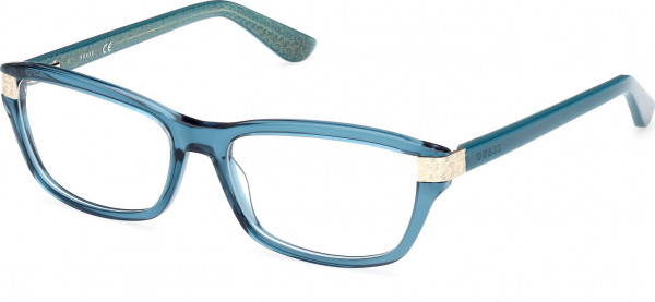 Guess GU2956 Eyeglasses, 087 - Shiny Turquoise / Turquoise/Texture