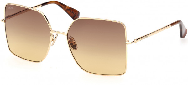 Max Mara MM0062-H Design6 Sunglasses, 30F - Shiny Deep Gold, Classic Havana / Gradient Amber