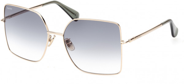 Max Mara MM0062-H Design6 Sunglasses, 32P - Shiny Pale Gold, Transparent Green / Gradient Green