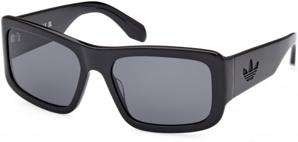 adidas Originals OR0090 Sunglasses, 01A - Shiny Black  / Smoke