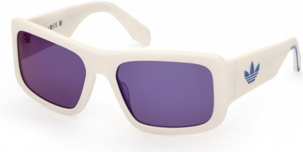 adidas Originals OR0090 Sunglasses, 21X - White / Blue Mirror
