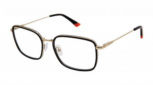 PSYCHO BUNNY PB 512 Eyeglasses, 1-BLACK/LIGHT GOLD