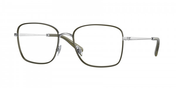 Brooks Brothers BB1105J Eyeglasses, 1025 SHINY SILVER / OLIVE (SILVER)