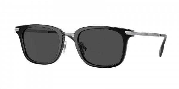 Burberry BE4395 PETER Sunglasses, 300187 PETER BLACK DARK GREY (BLACK)