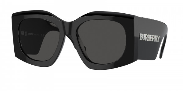 Burberry BE4388U MADELINE Sunglasses, 300187 MADELINE BLACK DARK GREY (BLACK)