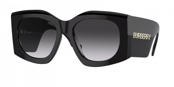 Burberry BE4388U MADELINE Sunglasses, 30018G MADELINE BLACK GREY GRADIENT (BLACK)