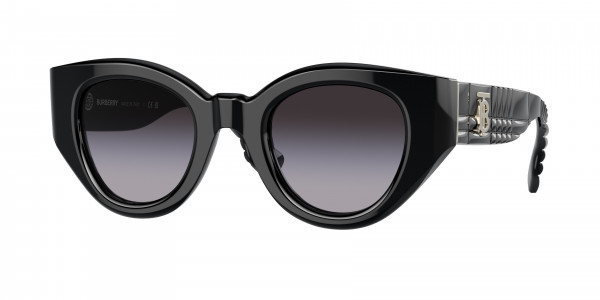 Burberry BE4390 MEADOW Sunglasses, 30018G MEADOW BLACK GREY GRADIENT (BLACK)