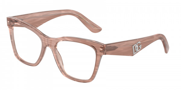 Dolce & Gabbana DG3374 Eyeglasses, 3411 FLEUR CARAMEL (BROWN)
