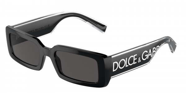 Dolce & Gabbana DG6187 Sunglasses, 501/87 BLACK DARK GREY (BLACK)