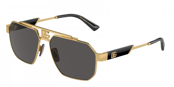 Dolce & Gabbana DG2294 Sunglasses, 02/87 GOLD DARK GREY (GOLD)