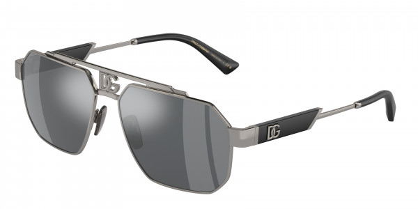 Dolce & Gabbana DG2294 Sunglasses, 04/6G GUNMETAL LIGHT GREY MIRROR BLA (GREY)