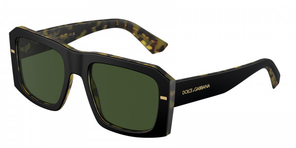 Dolce & Gabbana DG4430F Sunglasses, 340471 MATTE BLACK ON YELLOW HAVANA D (BLACK)