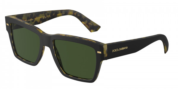 Dolce & Gabbana DG4431 Sunglasses, 340471 MATTE BLACK ON YELLOW HAVANA D (BLACK)