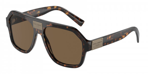 Dolce & Gabbana DG4433 Sunglasses, 502/73 HAVANA DARK BROWN (TORTOISE)