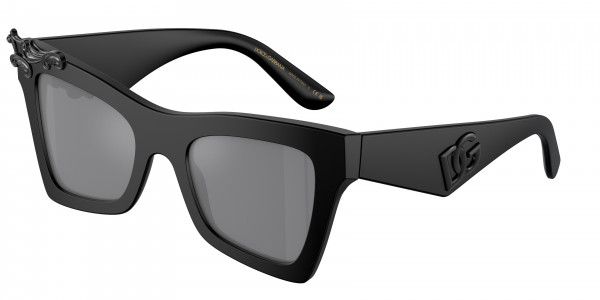 Dolce & Gabbana DG4434 Sunglasses, 25256G MATTE BLACK GREY MIRROR BLACK (BLACK)