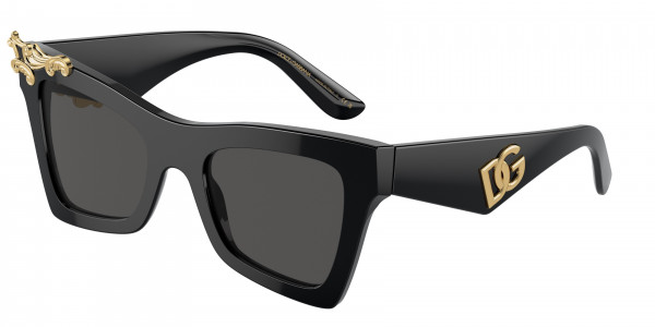 Dolce & Gabbana DG4434 Sunglasses, 501/87 BLACK DARK GREY (BLACK)