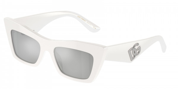 Dolce & Gabbana DG4435 Sunglasses, 33128V WHITE CLEAR MIRROR SILVER (WHITE)