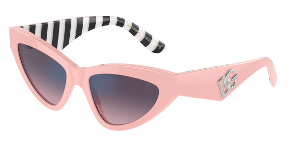 Dolce & Gabbana DG4439 Sunglasses, 3098H9 PINK ROSE GRADIENT GREY MIRROR (PINK)