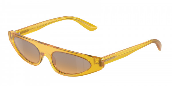 Dolce & Gabbana DG4442 Sunglasses, 32837H MILKY YELLOW ORANGE MIRROR SIL (YELLOW)