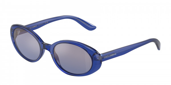Dolce & Gabbana DG4443 Sunglasses, 339833 MILKY BLUE BLUE MIRROR GRADIEN (BLUE)