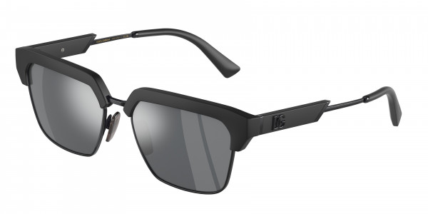 Dolce & Gabbana DG6185 Sunglasses, 25256G MATTE BLACK LIGHT GREY MIRROR (BLACK)