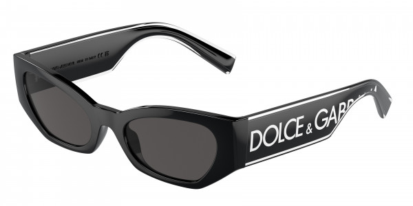 Dolce & Gabbana DG6186 Sunglasses, 501/87 BLACK DARK GREY (BLACK)