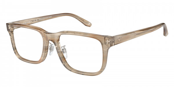 Emporio Armani EA3218F Eyeglasses, 5099 STRIPED BROWN (TORTOISE)