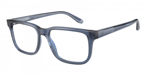 Emporio Armani EA3218 Eyeglasses, 5072 SHINY TRANSPARENT BLUE (BLUE)