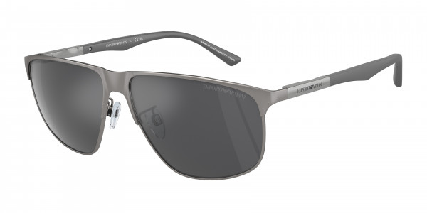 Emporio Armani EA2094 Sunglasses, 30036G MATTE GUNMETAL GREY MIRROR SIL (GREY)