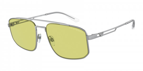 Emporio Armani EA2139 Sunglasses, 3045/2 MATTE SILVER GREEN (SILVER)