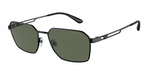 Emporio Armani EA2140 Sunglasses, 300171 MATTE BLACK DARK GREEN (BLACK)
