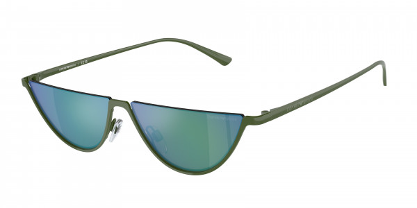 Emporio Armani EA2143 Sunglasses, 33488N SHINY GREEN GREEN MIRROR GREEN (GREEN)