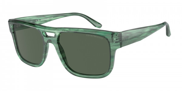 Emporio Armani EA4197F Sunglasses, 516871 STRIPED GREEN DARK GREEN (GREEN)
