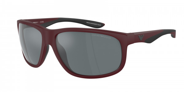 Emporio Armani EA4199U Sunglasses, 52616G MATTE BORDEAUX GREY MIRROR BLA (RED)