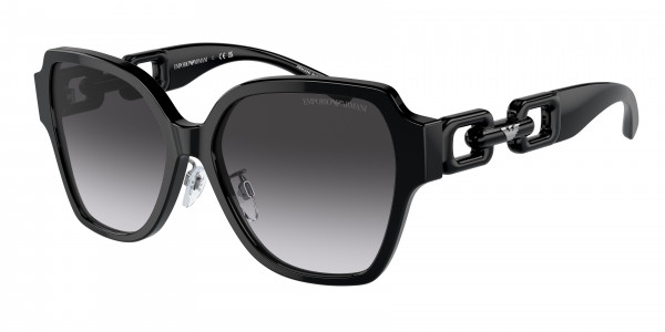 Emporio Armani EA4202F Sunglasses, 50178G SHINY BLACK GRADIENT GREY (BLACK)