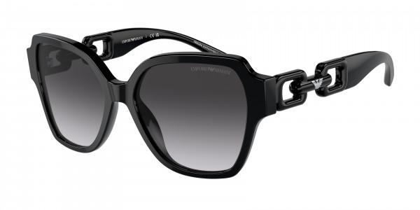 Emporio Armani EA4202 Sunglasses, 50178G SHINY BLACK GRADIENT GREY (BLACK)