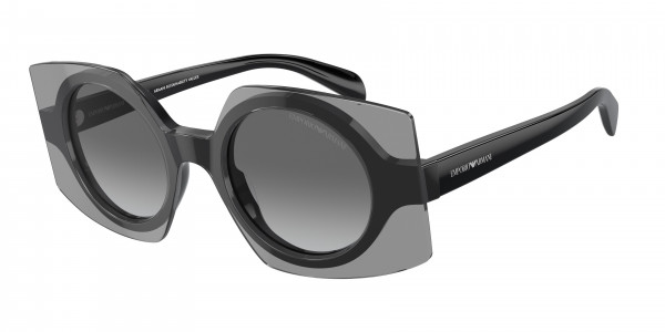 Emporio Armani EA4207 Sunglasses, 602911 BLACK TOP TRANSPARENT GREY GRA (BLACK)