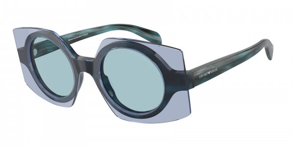 Emporio Armani EA4207 Sunglasses, 603180 BLUE TOP TRANSPARENT BLUE LIGH (BLUE)