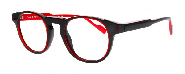 Face a Face GOTHAM 1 Eyeglasses, RED TRANSAPRENT + BLACK