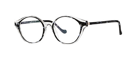 Face a Face BULLE 1 Eyeglasses, CRYSTAL / BLACK & PEARLY BLUE GRANIT / CRYSTAL