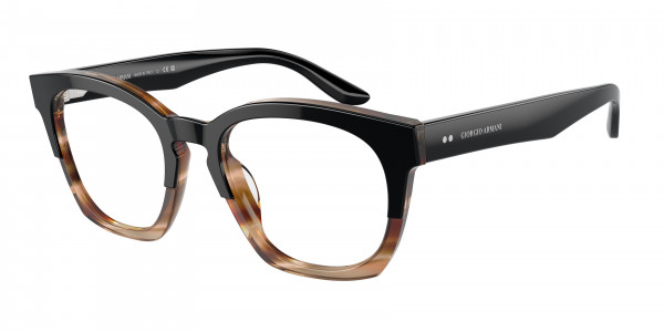 Giorgio Armani AR7245U Eyeglasses, 6006 BLACK/STRIPED BROWN (BLACK)