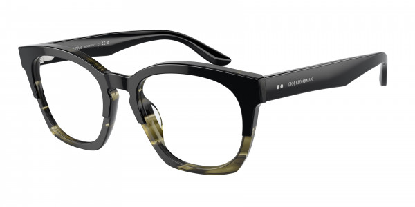 Giorgio Armani AR7245U Eyeglasses, 6007 BLACK/STRIPED GREEN (BLACK)
