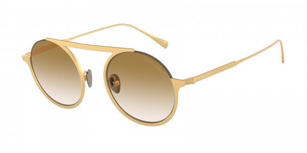 Giorgio Armani AR6146 Sunglasses, 335013 MATTE PALE GOLD CLEAR GRADIENT (GOLD)