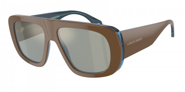 Giorgio Armani AR8183 Sunglasses, 5985Y5 BROWN/TRANSPARENT BLUE BLUE MI (BROWN)