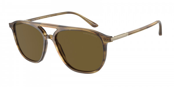 Giorgio Armani AR8179 Sunglasses, 600273 STRIPED BROWN DARK BROWN (TORTOISE)