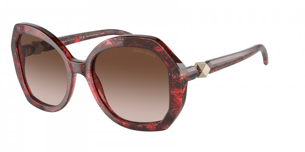 Giorgio Armani AR8180 Sunglasses, 600113 RED HAVANA GRADIENT BROWN (TORTOISE)